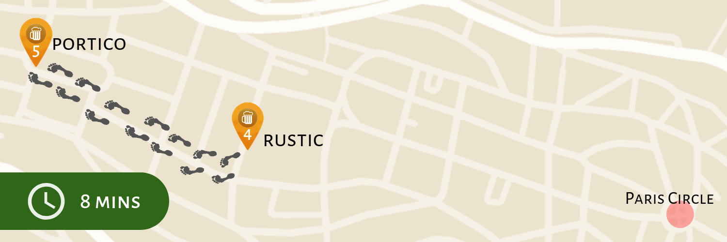 Rustic to Portico Pub Crawl Map