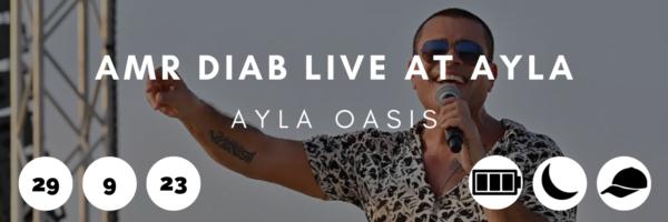 An image of Amr Diab singing to showcase Amr Diab Live at Ayla Oasis